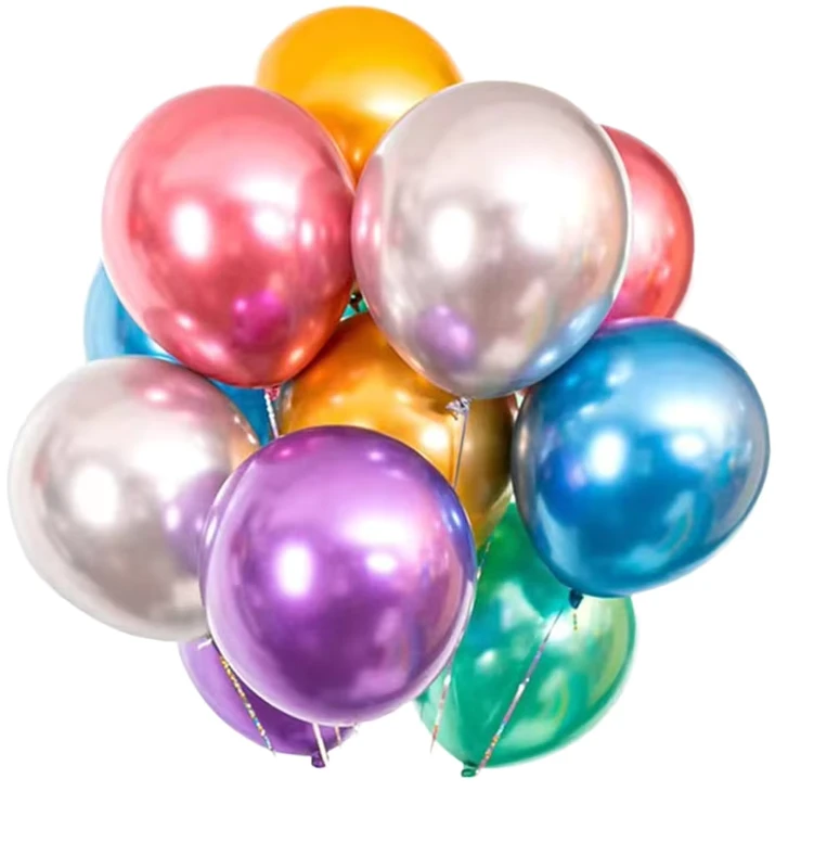 12 inch Party Decoration Happy Birthday Wedding Christmas Valentine’s Day Halloween Chrome Metallic Color Latex Balloons