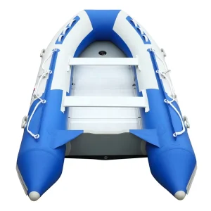 Barco de pesca inflável em PVC de 12,5 pés com motor fora de borda, estilo desportivo, barco dobrável