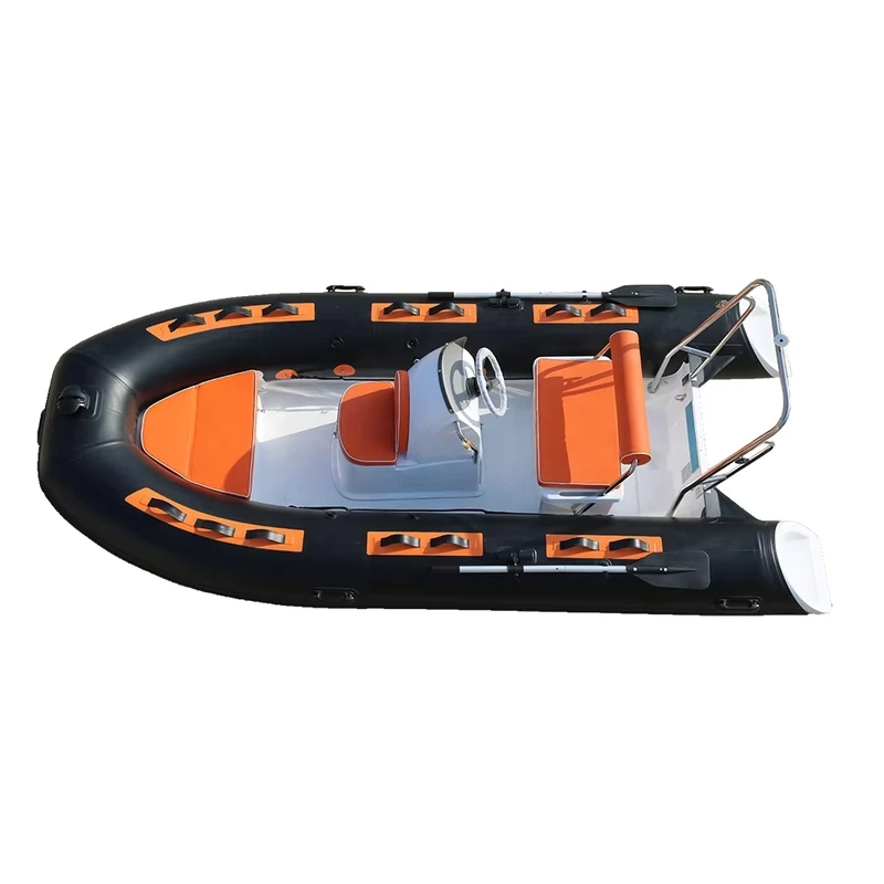 12.8ft Factory PVC Rigid Inflatable Boat Dinghy Fishing Diving Rowing Drifting 4 Person Stable Light Weight Durable Eco Friendly
