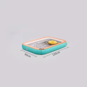 120*90*20cm Eco Friendly Rectangle One Layer PVC Inflatable Swimming Pool for Babies Toddlers Children Foldable Home Outdoor
