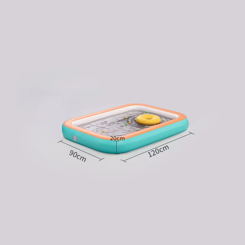 120*90*20cm Eco Friendly Rectangle One Layer PVC Inflatable Swimming Pool for Babies Toddlers Children Foldable Home Outdoor