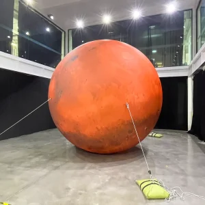 Balon Iklan Inflatable Tema Luar Angkasa Venus Mars Saturnus 12FT dengan Pencahayaan LED Dekorasi Planet Raksasa Inflatable