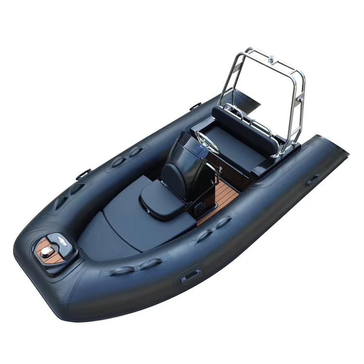 12フィート フィブリルグラスハル ローイング RIB ボート インフレータブルフィッシングディンギー RIB360C ボート（ブラック）