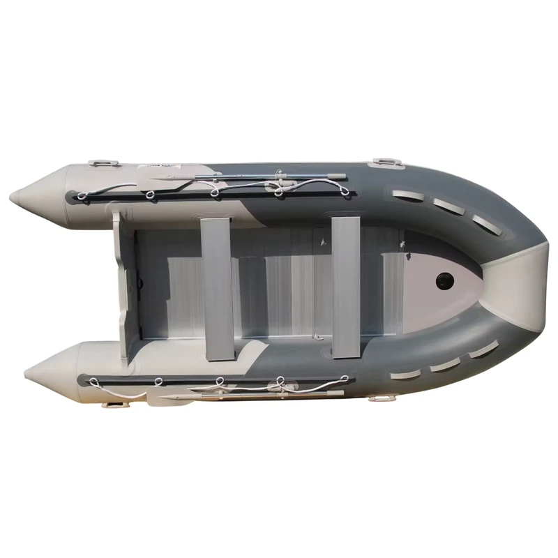 Perahu Memancing Inflatable 12ft Kapasitas 4-5 Orang, Perahu Dayung dengan Lantai Aluminium, Hypalon PVC
