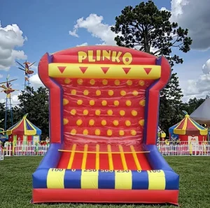 Jogo de Basquetebol Inflável Plinko de 12 pés, Desafio em PVC, Competição de Adivinhação de Carnaval