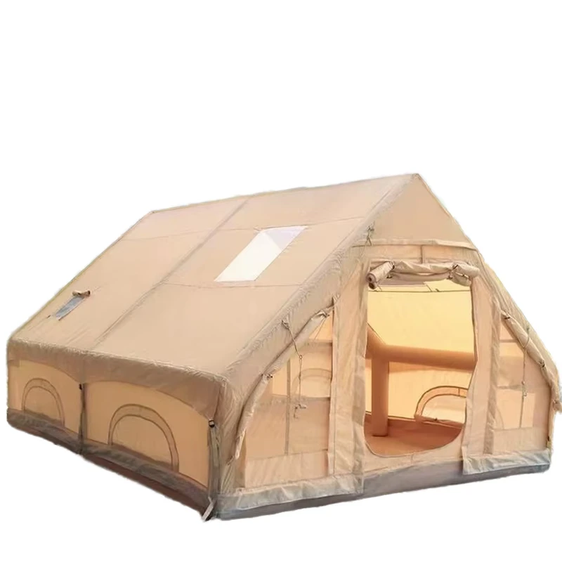 Tenda Inflável de Ar de 12m² em Tecido Oxford 420D, Montagem Rápida, À Prova de Água, Abrigo ao Ar Livre para Camping