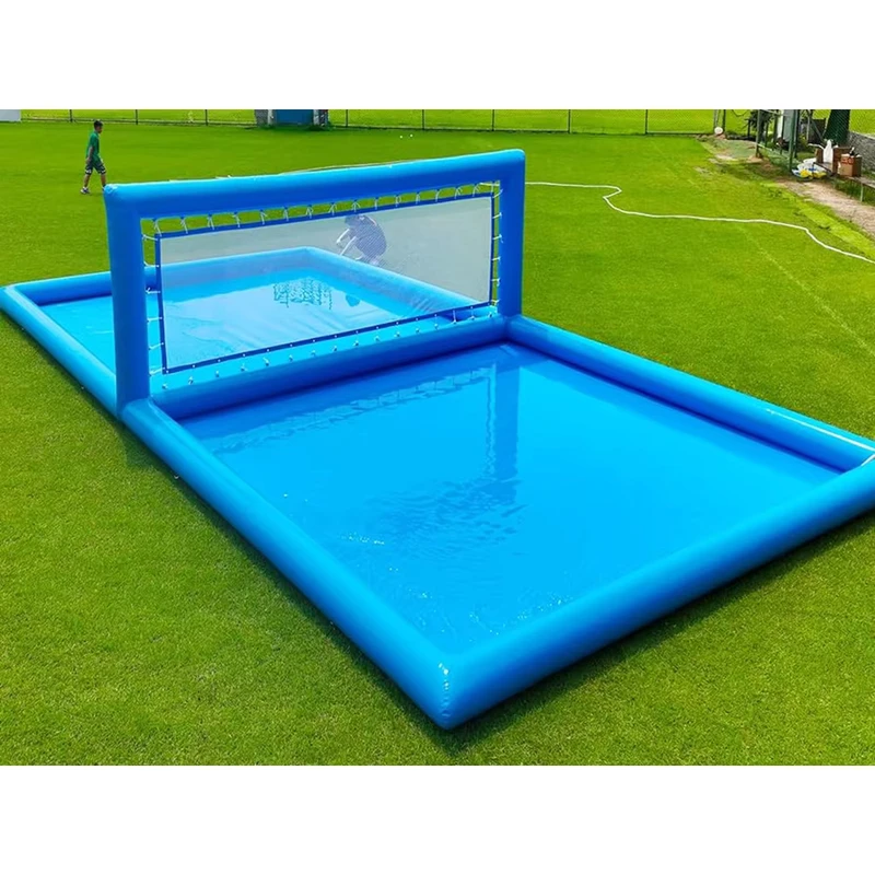 12x6m aufblasbares Wasser-Volleyballfeld für Vermietung mit Pool, China-Fabrik, 1. Klasse PVC, 3 Jahre Garantie