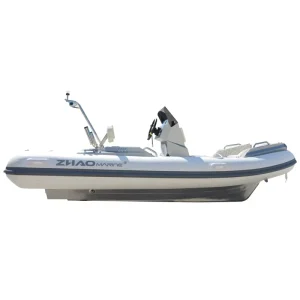 13 Foot Aluminum Hull RIB Boat With Steering Controls and Hypalon Tubes Semi-Rigid Kayak