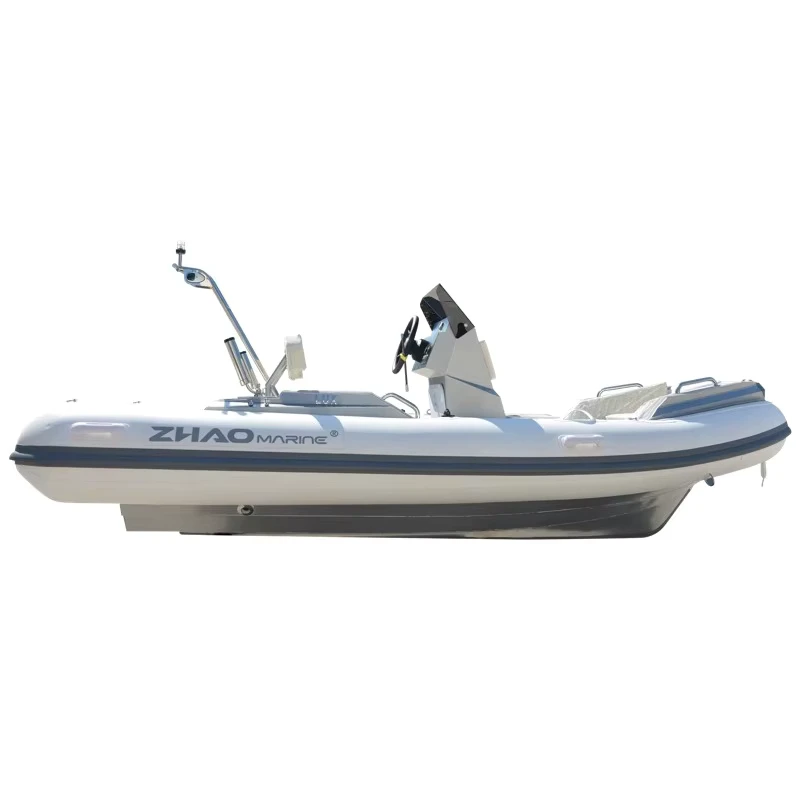 Barca RIB in Alluminio da 13 Piedi con Comandi di Sterzo e Tubolari in Hypalon - Kayak Semi-Rigido