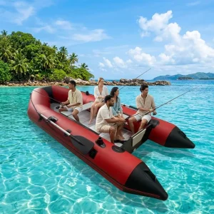 Barca d'assalto gonfiabile da 13,1 piedi per 7 persone, 4 m, fondo in alluminio, trasom, pontone veloce, gommoncino per immersioni subacquee