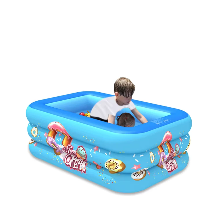 Kolam Renang Inflatable Keluarga 130cm Besar Portabel untuk Dewasa dan Anak-Anak di Luar Ruangan
