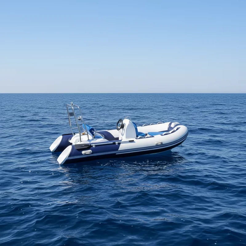 Thuyền bơi bơm hơi RIB390 13ft với vỏ sợi thủy tinh đôi và bảng điều khiển trung tâm