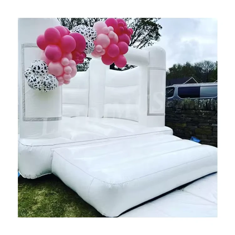 13’x13′ Adults All White Wedding Bounce House with Blower Bouncy Castle for Wedding Parties Inflatable Factory