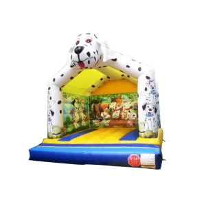 13×13 Feet Durable PVC Tarpaulin Inflatable Dalmatian Bouncy House Bouncing Castle Bouncer for Kids Outdoors