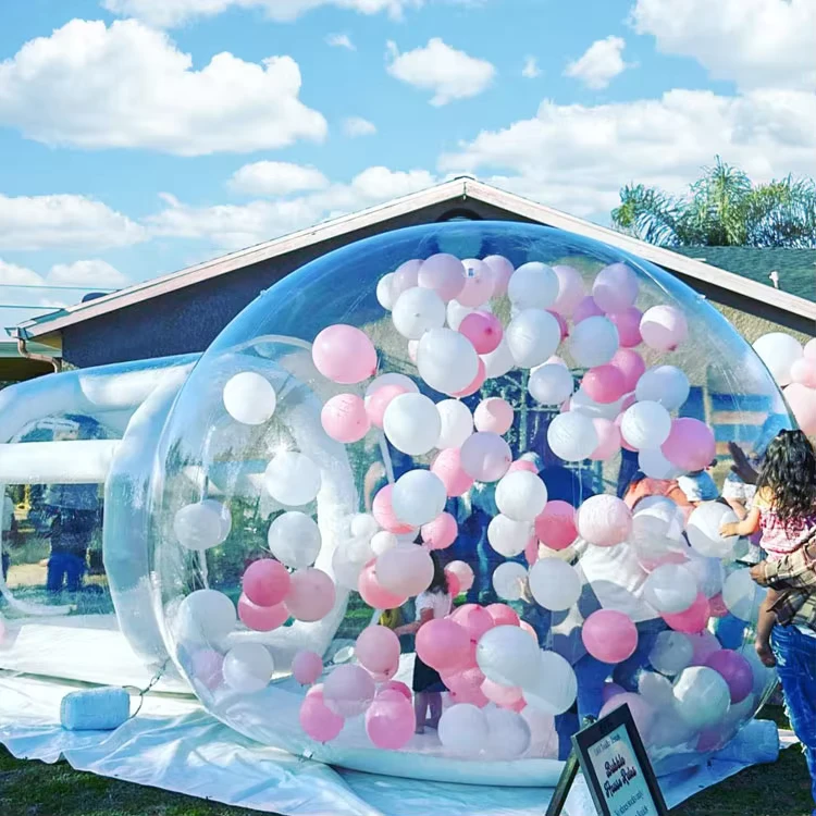 Tenda Igloo Personalizada para Casamento de 13x13 pés Decoração de Balões Comercial Diy Casa Bolha ao Ar Livre para Crianças