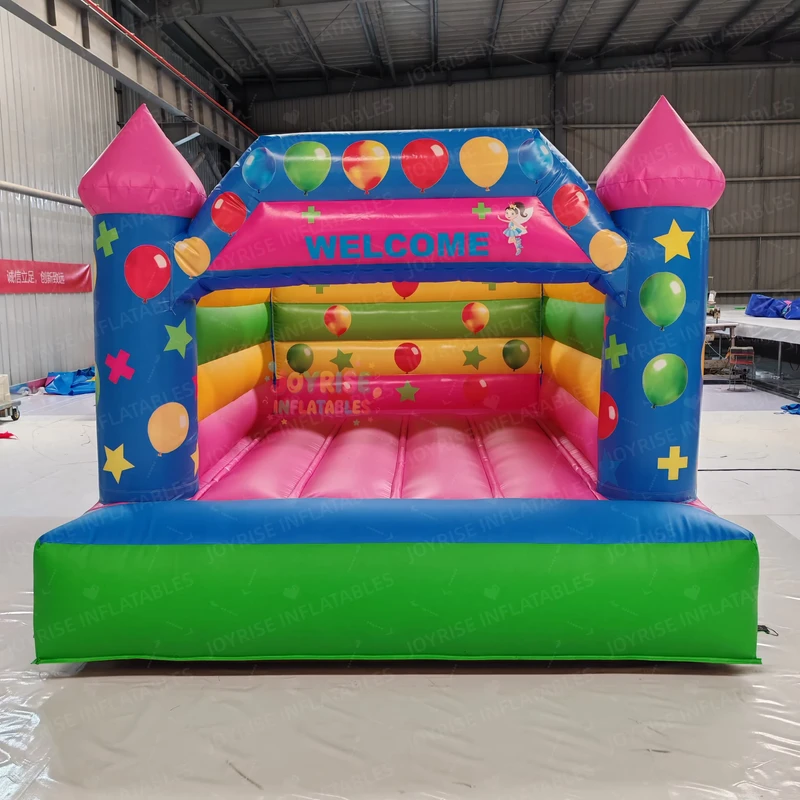 Rumah Loncat Tiup Komersial Bahan PVC 13x13ft dengan Garansi 3 Tahun dan Kapasitas 500KG untuk Acara Pesta Outdoor