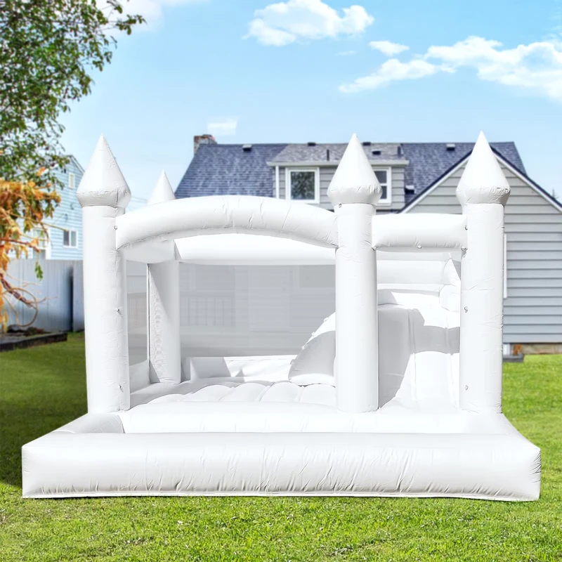 13x13x10FT 4x4x3m Commercial PVC White Inflatable Bounce House Bouncy Castle with Slide Ball Pit for Wedding Party Decorations