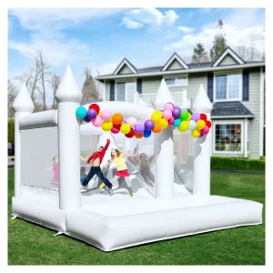 13x13x10FT Commercial PVC White Inflatable Bounce House Bouncy Castle With Slide Ball Pit for Wedding Birthday Party Decorations