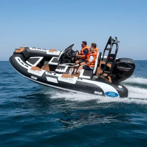 14 Foot 4.3 Meter Orca Hypalon and PVC Rigid Inflatable Boat Rib430 With Outboard Engine