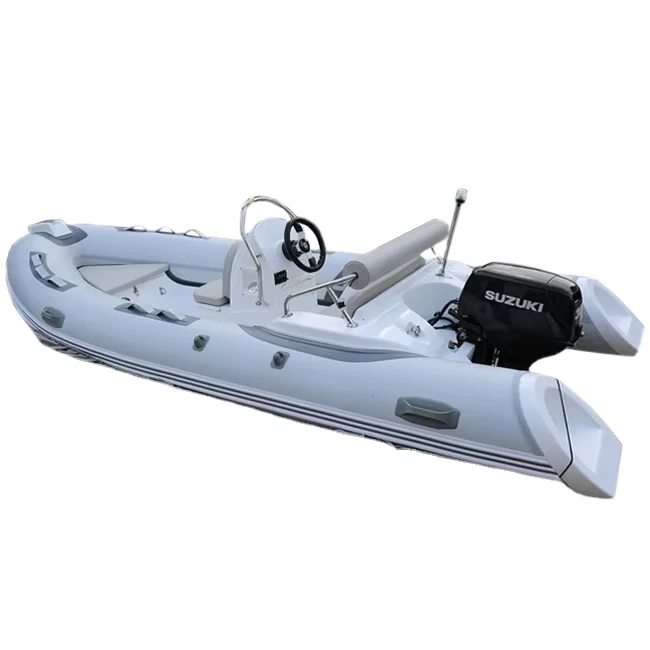 Надувная лодка RIB Sport Cabin Cruiser длиной 14,1 фута (430 см) с подвесным мотором