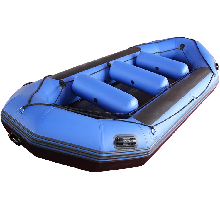 14ft 430cm High Speed PVC Self-bailing Whitewater River Rafting Inflatable Rowing Boat with Paddles