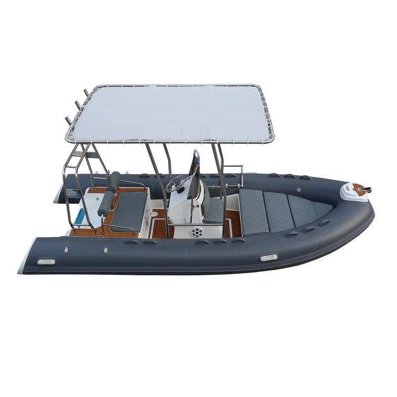 15,7 Fuß RIB480 aufblasbares Rigid-Boot CE-zertifiziert Sportyacht leichtes Schlauchboot mit Fiberglasboden Deep-V-Rumpf