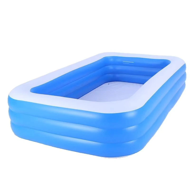 Piscina Retangular Inflável de 150*105*52cm Três Camadas Ecológica de PVC para Uso ao Ar Livre Dobrável para Todos