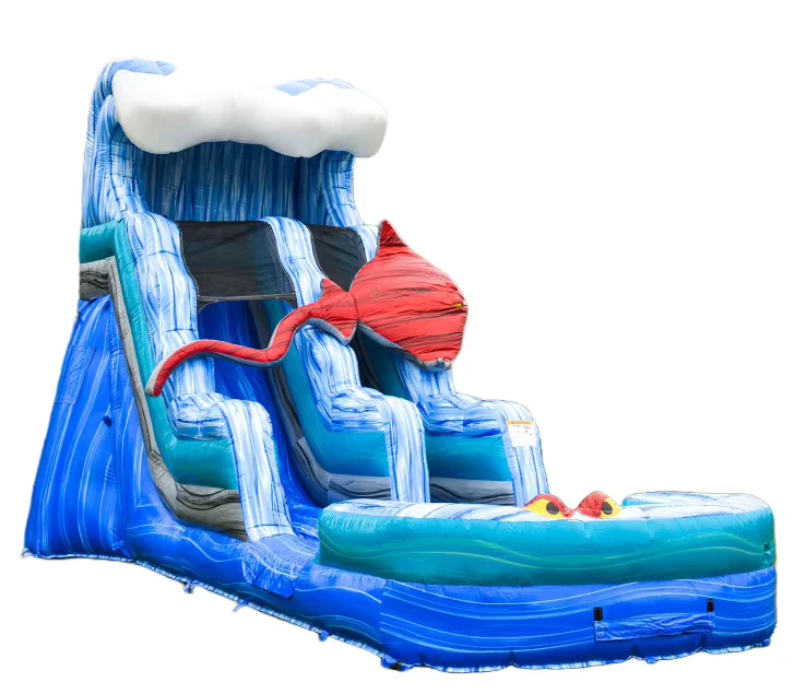Cầu trượt nước bơm hơi 15FT PVC thương mại với hồ bơi cho bữa tiệc