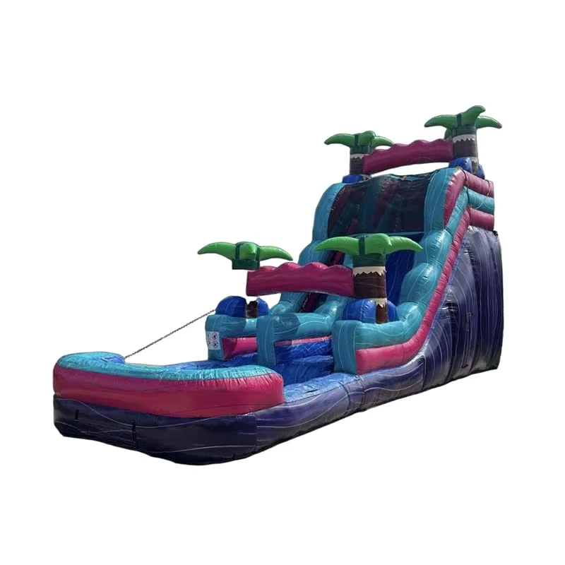 15 ft Regenwoud Tropische PVC Opblaasbare Waterglijbaan Nat Droog Bouncer voor Commercieel Gebruik