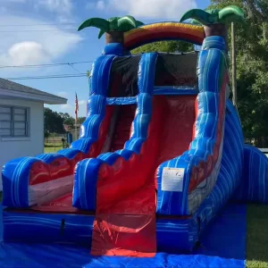 15ft and 17ft PVC Inflatable Water Slide Wet Dry Splash with Swimming Pool