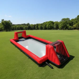 15x8m Giant Black and Red Color Inflatable Square Football Court Panna Soccer Cage
