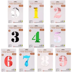 16 32 40 Inch 0-9 Foil Number Self Inflating Birthday Anniversary Baby Shower New Year Engagement Party Decorations Supplies