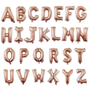 16” Alphabet Balloon Letters 16inch Custom Personalized Rose Gold Helium Gas Filled Letter Inflatable Foil Balloon