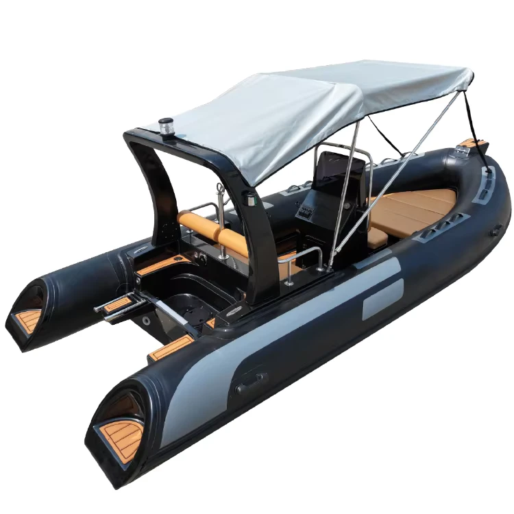 Kapal Rigid Inflatable 16 Kaki 480 dengan RIB Hypalon Fiberglass Ocean Deep V Tahan Lama RIB480