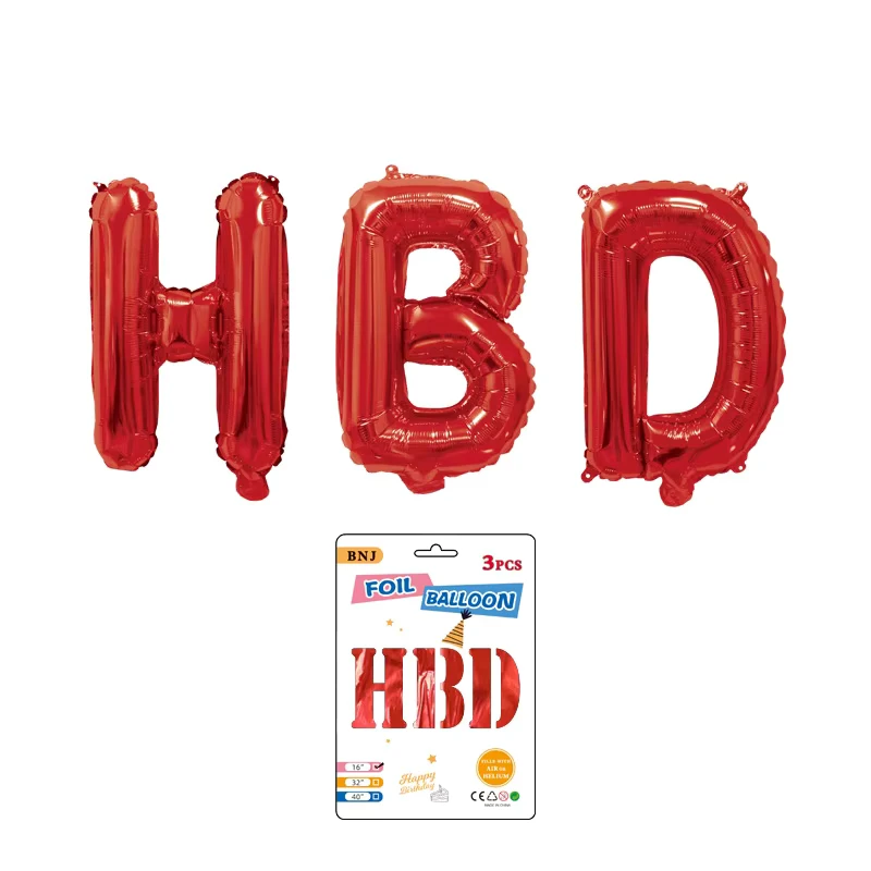 16インチHBDゴールドブラックパーティーデコレーション個別包装ハッピーバースデーフォイルレターバルーンセット