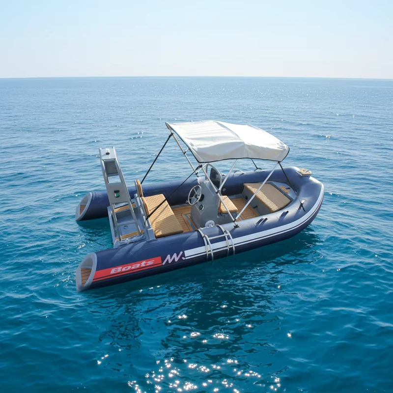 17-foot RIB 500 deep V aluminum Hypalon Orca inflatable fishing boat with CE certificate
