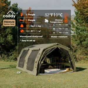 17.2 Familia Pro Air Tent Tenda Inflatable Hijau Tentara dengan Ruang Besar untuk Camping Outdoor