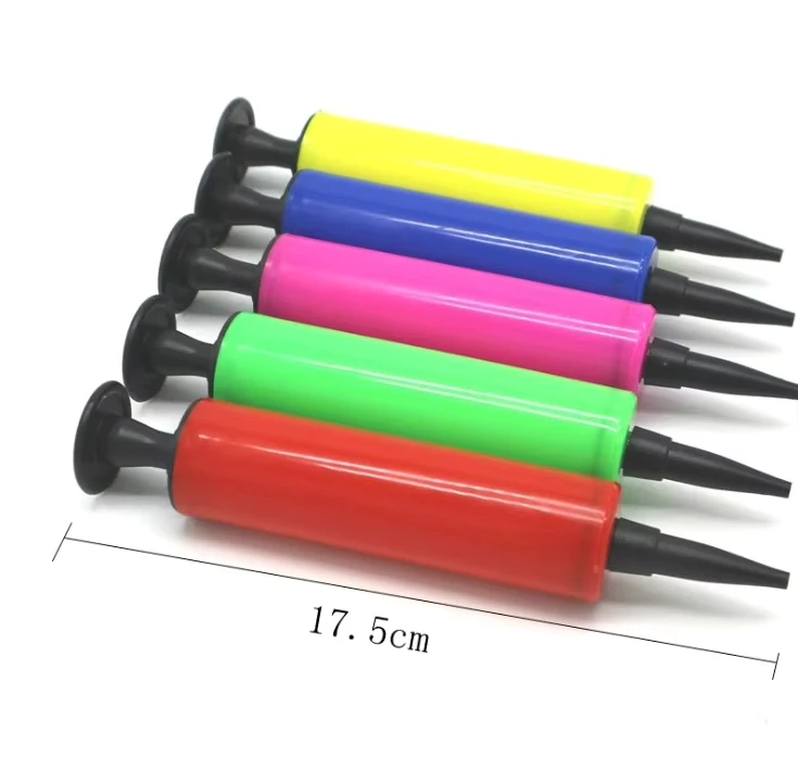 17.5cm Colorful Plastic Mini Portable Inflatable Balloon Air Pump for Latex Foil Balloon Blow Pump
