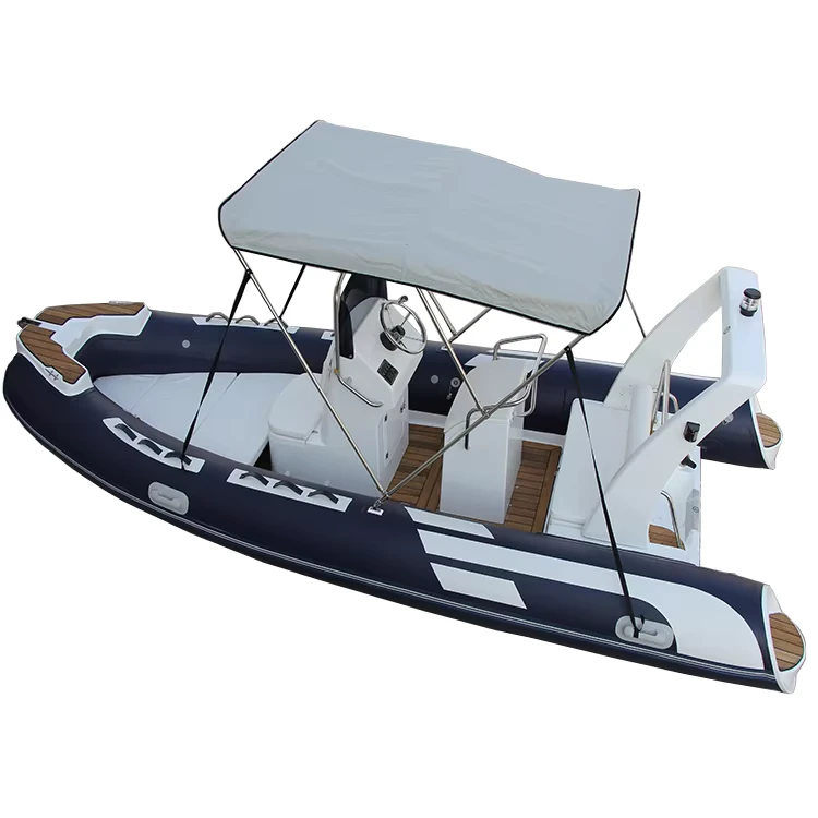 17ft Luxus RIB 520 Hypalon Außenbordmotor Angel Steifer Aufblasbarer Boot Tief V Fiberglas Rumpf Yacht mit Sonnenschutz