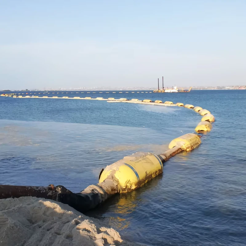 18 Inci 24 40 Pontoons Penghalang Marine PE Floater Dredger Pipa Dredging HDPE Terapung untuk Saluran Pipa Pembuangan Pasir