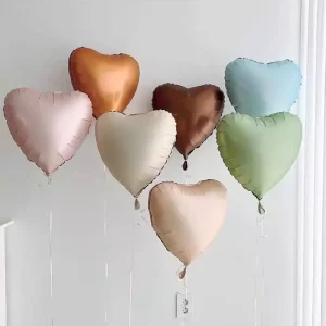 18 Inch Cream Caramel Coffee Vintage Love Foil Balloons Heart Balloon for Birthday Valentine’s Day Party Decorations