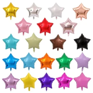 Pallone Foil Inflabile a Forma di Stella a Cinque Punte da 18 Pollici per Decorazioni di Festa di Eid Mubarak, Matrimonio e Compleanno