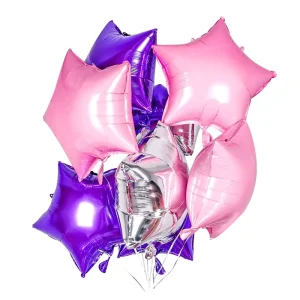 Globo de estrella de papel de aluminio plateado de 18" para bodas, cumpleaños, Navidad, Halloween, decoraciones y regalos temáticos