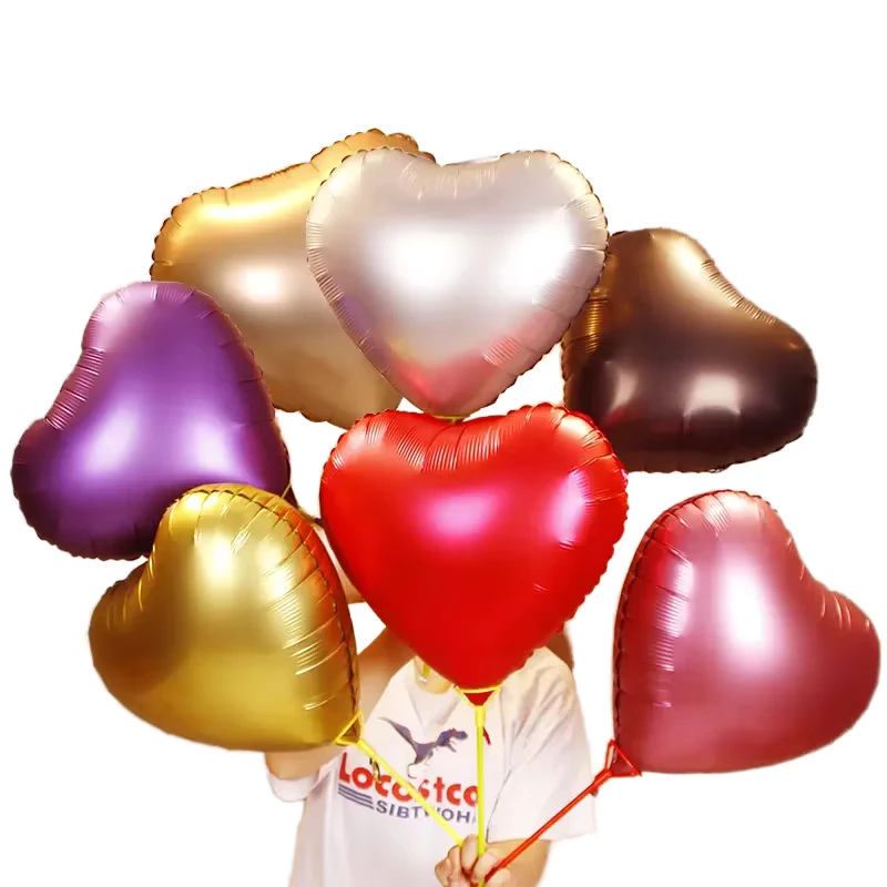 Balão de Folha em Forma de Coração de 18 Polegadas - Suprimentos para Festas - Decoração para Casamentos, Aniversários, Chás de Bebê, Ano Novo Chinês, Natal e Feriados