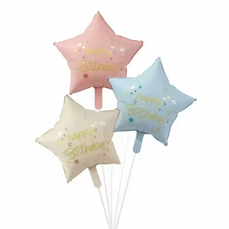 18'' Balon Foil Bintang Matte Merah Muda Biru Selamat Ulang Tahun Pernikahan Hari Valentine Pesta Baby Shower Dekorasi