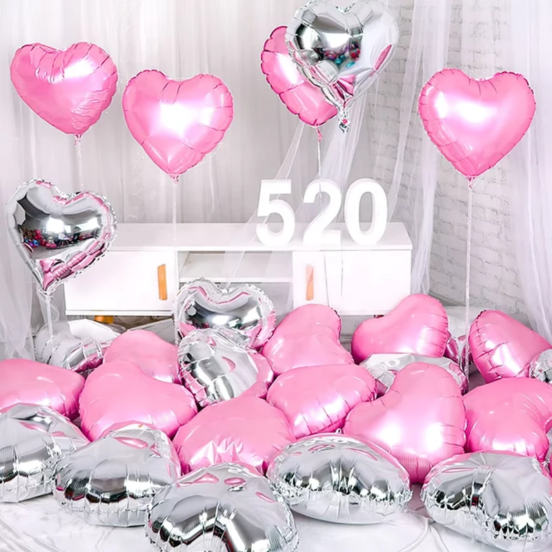 Globos de decoración de helio en forma de corazón gigante de 18 pulgadas para Navidad, bodas, cumpleaños, aniversarios y fiestas