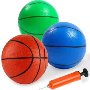 Brinquedos de Basquetebol Infláveis de Simulação de 18cm PVC Espessurado Brinquedos de Basquetebol Infláveis Multi-cor para Crianças