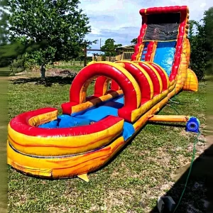18×3.6x6m Commercial Giant Inflatable 4 Rings Brown Water Slide for Adults and Kids Water Paly