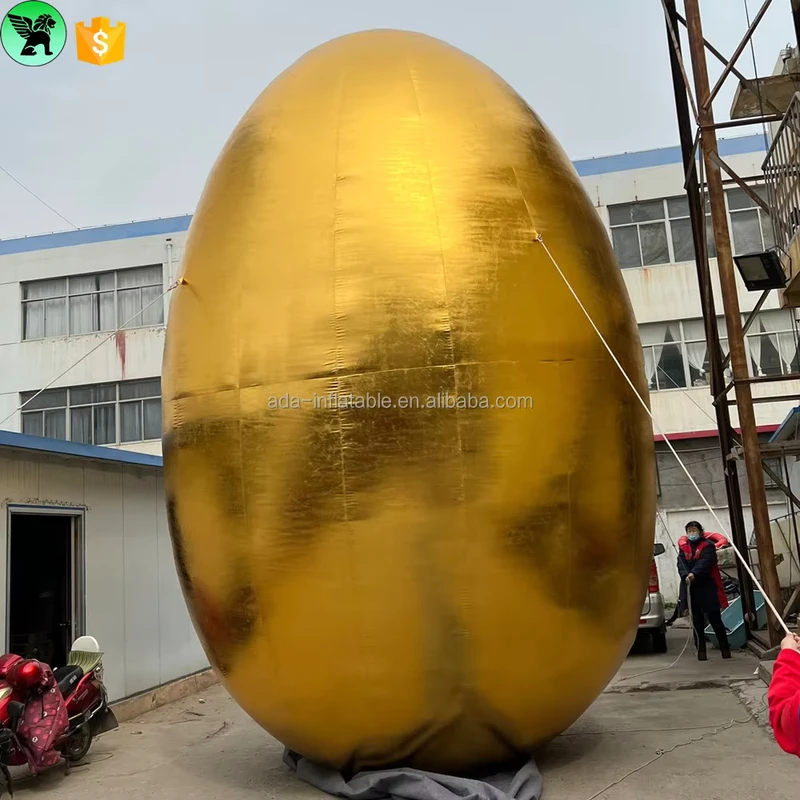 Uovo Gonfiabile Dorato Alto 19,68 piedi Decorazione Festival Personalizzata Modello Gonfiabile per Festività