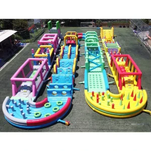 190m Long Adults Bounce Playground Large Inflatable Obstacle Course for Boot Camp Inflatable Park